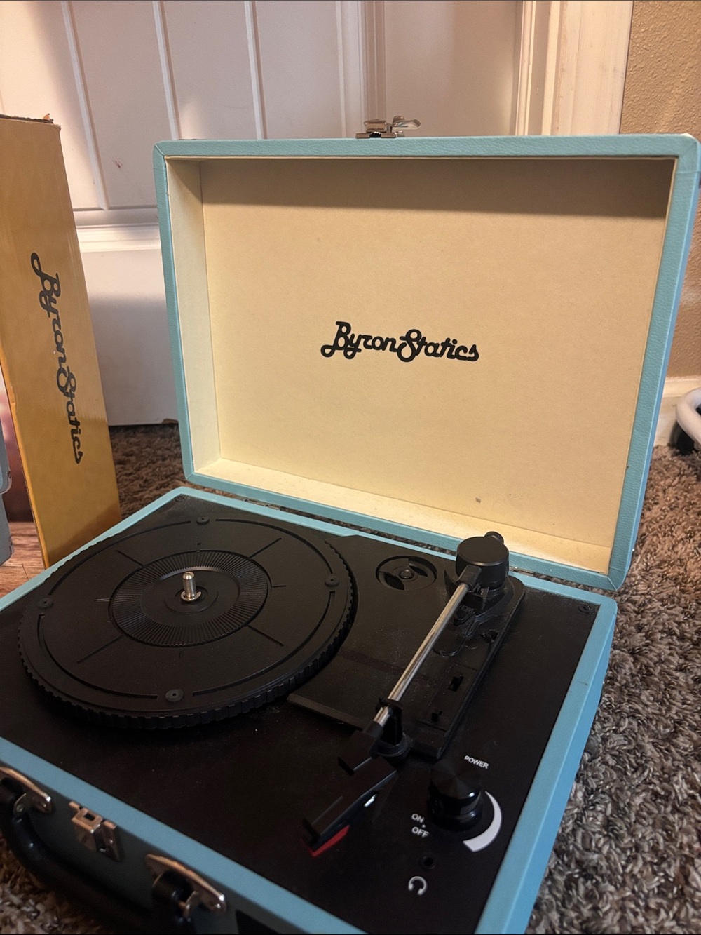 Light Blue Portable Vinyl Turntable